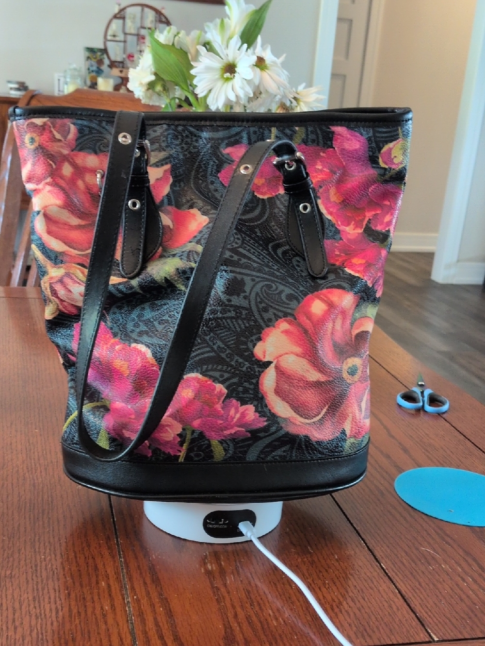 Sharif Vintage Bucket Floral Print Bag